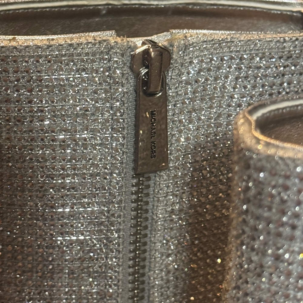 Michael Kors Joanna Crystal Glittering Silver Heeled Boots Size 6 - Picture 2 of 8